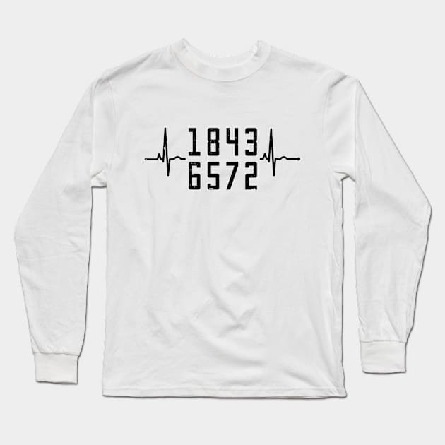 1843 V8 Car Lover in black. Long Sleeve T-Shirt by Made by Popular Demand